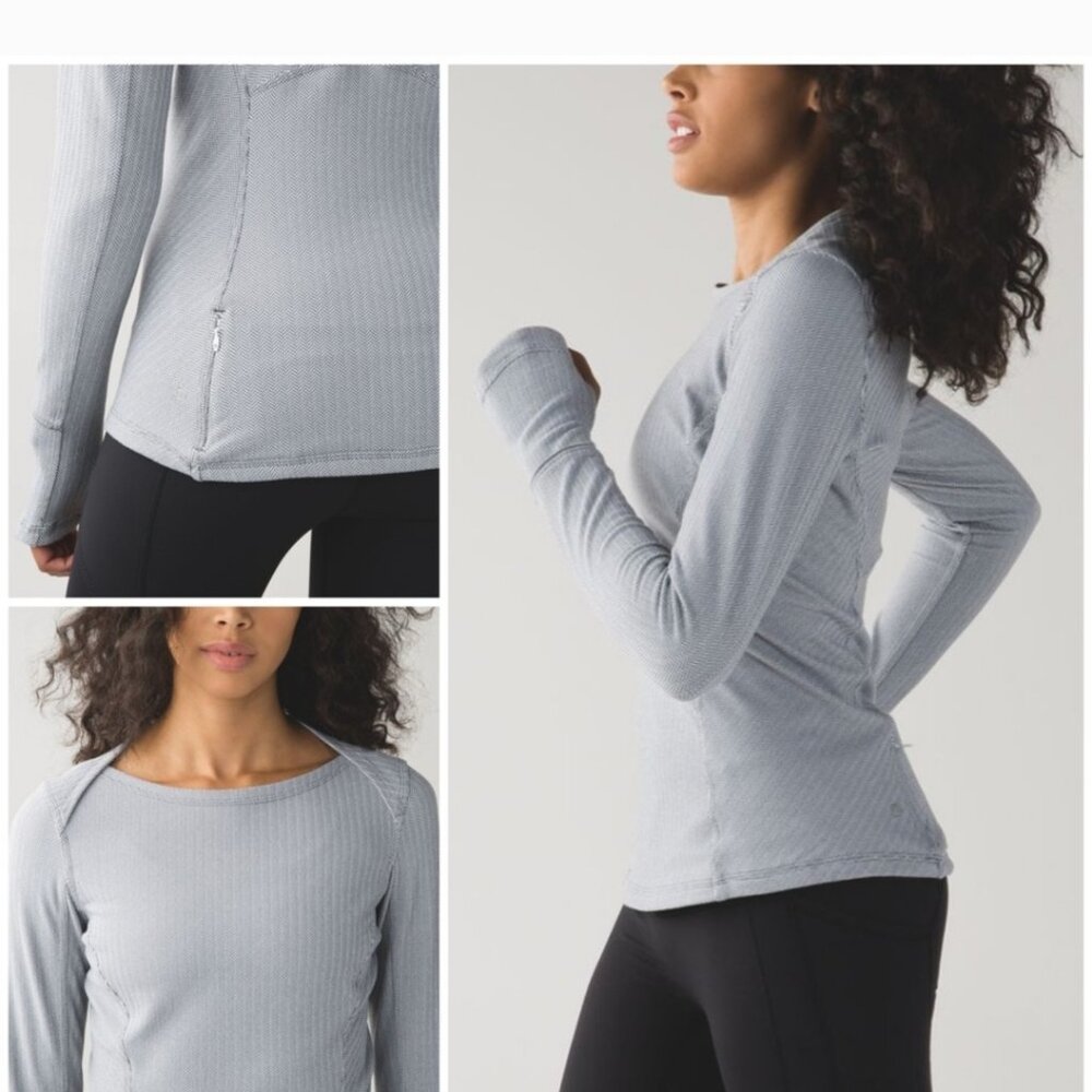 Lululemon Kanto Catch Me Long Sleeve Herringbone Shirt